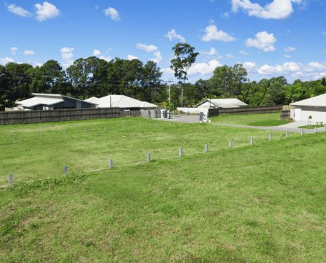 Empty lot in green sunny area